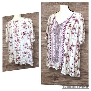 SONOMA FLORAL CROCHET TRIM
COTTAGECORE BOHO PRAIRIE BLOUSE